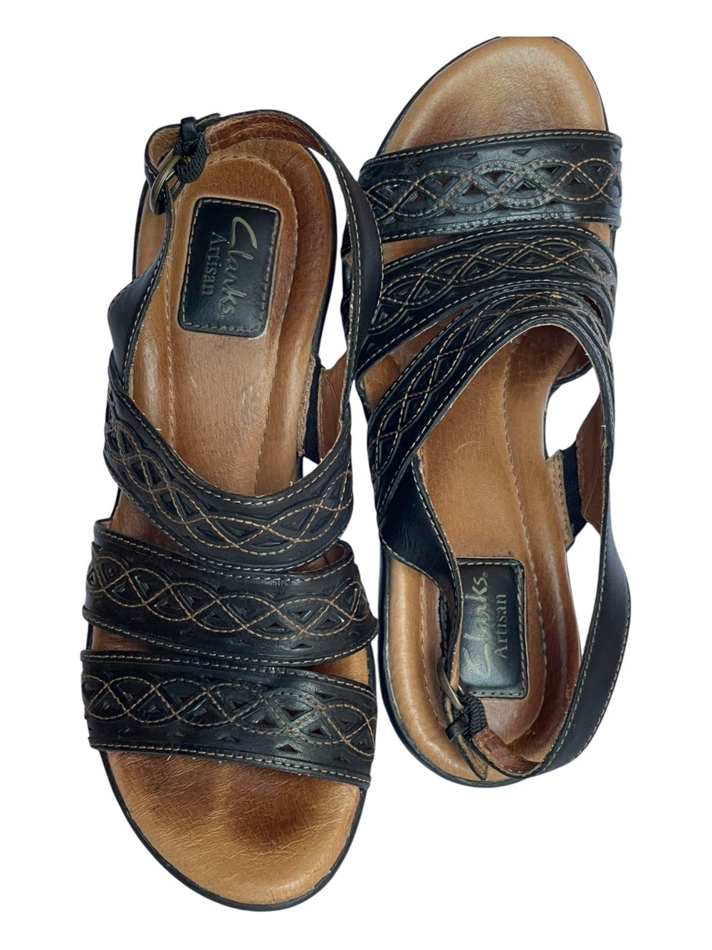 CLARKS ARTISAN CECILY STRAPPED SANDALS SZ 7.5 N